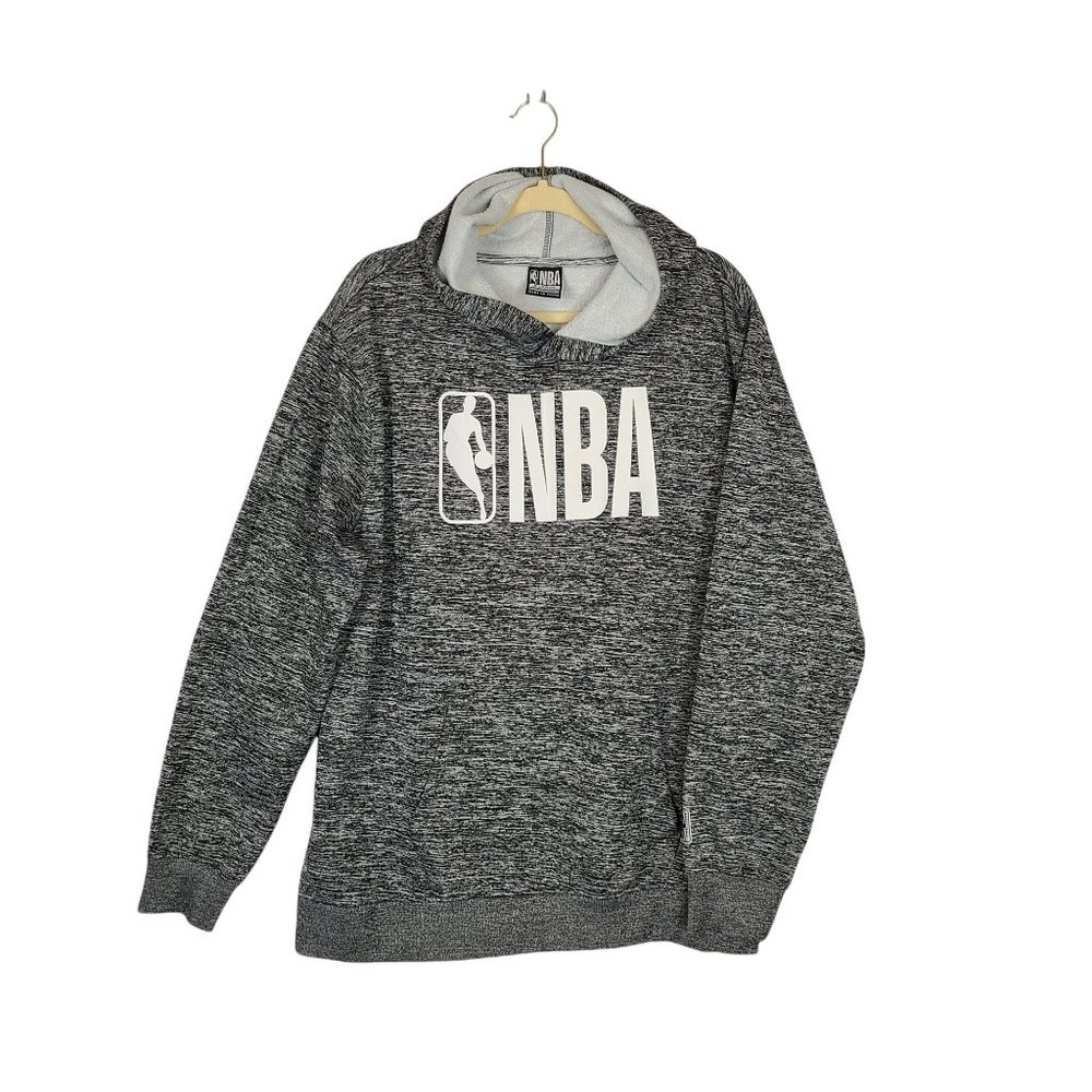 NBA Men's Pullover Hoodie Sweatshirt Sz XL Gray White Logo